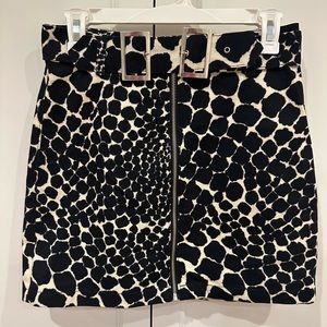 Topshop Animal Print Mini Skirt with Buckles